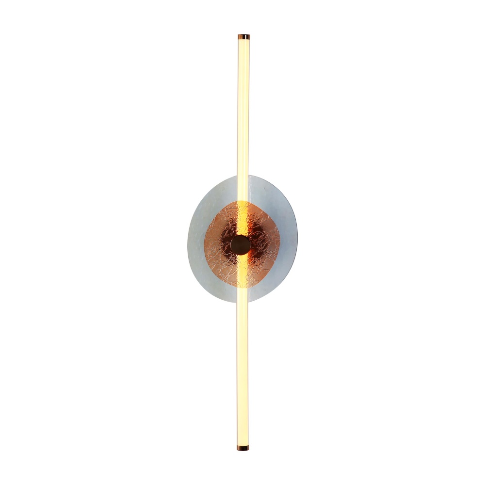 Yep by Golden Lighting Colorella LED Wall Sconce in Rose Gold with Blue and Orange Glass